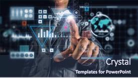  Presentation with tehnology - Beautiful presentation design featuring tehnology - virtual tehnologies in use mixed backdrop and a ocean colored foreground