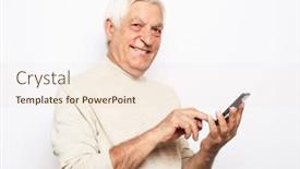  Presentation with tehnology - Amazing presentation theme having tehnology-and-old-people-concept backdrop and a lemonade colored foreground