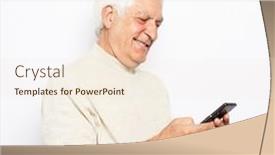  Presentation with tehnology - Colorful presentation enhanced with tehnology-and-old-people-concept backdrop and a lemonade colored foreground