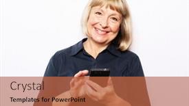  Presentation with tehnology - Presentation theme with tehnology-and-old-people-concept background and a red colored foreground