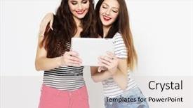  Presentation with tehnology - Slide deck with tehnology emotion and people concept background and a light gray colored foreground