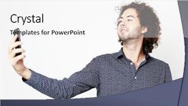  Presentation with tehnology - Colorful presentation theme enhanced with tehnology emotion and people concept backdrop and a white colored foreground