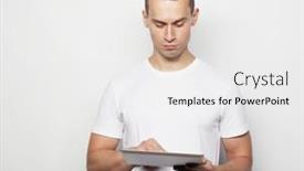  Presentation with tehnology - Audience pleasing presentation theme consisting of tehnology-people-and-lifestyle-concept backdrop and a white colored foreground