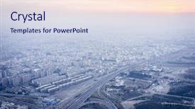  Presentation with aerial - Slide deck consisting of tehran in iran aerial view background and a sky blue colored foreground