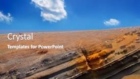  Presentation with volcanic rocks - Colorful presentation enhanced with teide national park volcanic rocks under blue sky at canary islands backdrop and a coral colored foreground