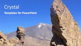  Presentation with volcano - PPT theme with teide-volcano-in-the-canary background and a cobalt blue colored foreground
