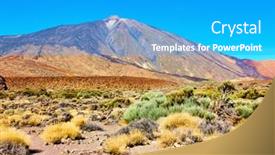  Presentation with volcano - Cool new slide deck with teide volcano pico del teide in tenerife canary islands backdrop and a teal colored foreground