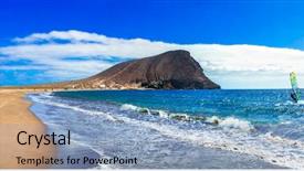  Presentation with environmental activities - PPT layouts with la nature - beaches and water activities background and a light blue colored foreground