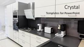  Presentation with kitchen design - Audience pleasing PPT layouts consisting of tek black and white kitchen backdrop and a white colored foreground