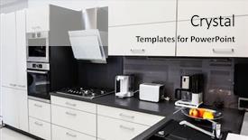  Presentation with kitchen design - Audience pleasing slide deck consisting of tek black and white kitchen backdrop and a white colored foreground