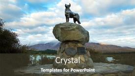  Presentation with sheepdog - Slide set consisting of tekapo-lake-nz-march-9 background and a dark gray colored foreground