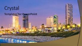  Presentation with mediterranean - Amazing slide deck having tel aviv israel skyline backdrop and a teal colored foreground