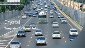  Presentation with rush hour - Amazing slide deck having tel-aviv-may-07-traffic backdrop and a gray colored foreground