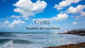  Presentation with winter storm - Colorful presentation design enhanced with tel-aviv-winter-in-israel backdrop and a light blue colored foreground