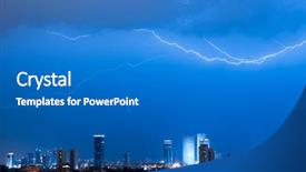  Presentation with lightning - Amazing PPT theme having tel aviv with lightning backdrop and a teal colored foreground