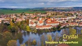  Presentation with view of kerak castle crusader - Slide deck with telc-castle-in-czech-republic background and a tawny brown colored foreground