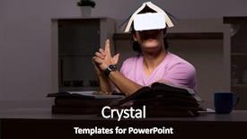  Presentation with virtual - Presentation theme enhanced with tele - male student with virtual glasses background and a black colored foreground