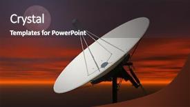  Presentation with satellite communication - Slide deck enhanced with tele communication - photo of a satellite dish background and a dark gray colored foreground