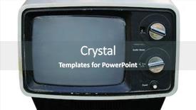  Presentation with clipping - PPT theme enhanced with tele communication - vintage tv - clipping path background and a gray colored foreground
