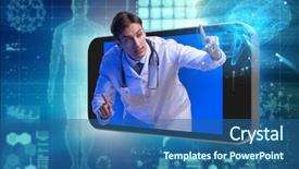  Presentation with telemedicine - Slides having tele health - telemedicine concept with doctor background and a ocean colored foreground