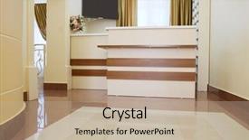  Presentation with clinic - Slides featuring dental clinic interior reception desk background and a mint green colored foreground