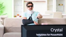  Presentation with injury - Amazing slide set having man with neck and arm backdrop and a wine colored foreground