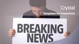  Presentation with breaking news - PPT theme with tele urgence - breaking news background and a gray colored foreground
