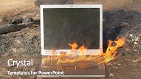  Presentation with cyber stalking computer laptop suffering - Presentation theme with tele urgence - extremely fast laptop computer background and a  colored foreground