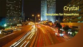  Presentation with traffic jam - Slide set enhanced with concept or conceptual business strategy and marketing abstract word cloud on blackboard with chalk background background and a dark gray colored foreground