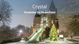  Presentation with rave electronics night party - Amazing presentation design having teleborg-castle-at-snowy-night backdrop and a seafoam green colored foreground