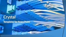  Presentation with data center - PPT theme with telecom - bunch of network cables background and a teal colored foreground