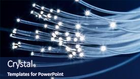  Presentation with optical fibers - Audience pleasing slide deck consisting of telecom - bundle of optical fibers backdrop and a navy blue colored foreground