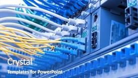  Presentation with ethernet - Amazing presentation design having telecom - fiber optic cables connected backdrop and a teal colored foreground