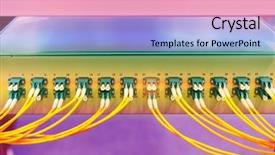  Presentation with fiber optic - Amazing slide set having telecom - fiber optical cables connected backdrop and a lemonade colored foreground