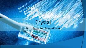  Presentation with fibers - Audience pleasing presentation theme consisting of telecom - network cable and optical fibers backdrop and a light blue colored foreground