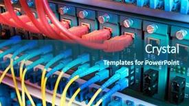  Presentation with cables - Slides enhanced with telecom - network cables installed background and a ocean colored foreground