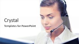  Presentation with chemical plant eco friendly - Beautiful slides featuring telecom - picture of friendly female helpline backdrop and a white colored foreground