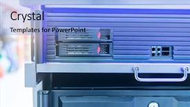  Presentation with servers - Audience pleasing slide set consisting of elecom safety - panel modern servers backdrop and a light blue colored foreground