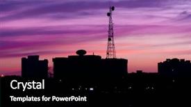  Presentation with modernization - Theme having telecom tower - beautiful sunset at a tropical background and a black colored foreground