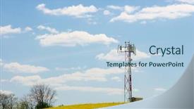  Presentation with gsm - Presentation with telecom tower - gsm transmitter on a blooming background and a light blue colored foreground