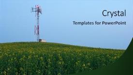  Presentation with gsm - Amazing presentation theme having telecom tower - gsm transmitter station backdrop and a light blue colored foreground