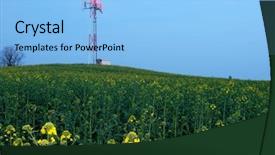  Presentation with gsm - Presentation theme having telecom tower - gsm transmitter up background and a light blue colored foreground