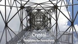  Presentation with antenna - Presentation enhanced with telecom tower - metal structure of antenna mast background and a gray colored foreground