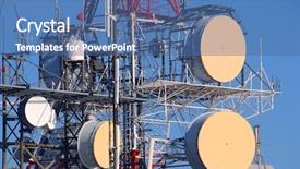  Presentation with telecommunication - Cool new slide deck with telecom tower - telecommunication pollution concept backdrop and a ocean colored foreground