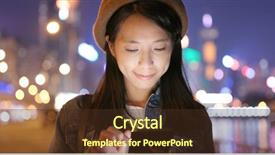  Presentation with phone tower - Theme having telecom tower - woman look at smart phone background and a tawny brown colored foreground