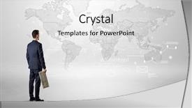  Presentation with telecommunication - Colorful presentation enhanced with telecommunication - businessman standing with his back backdrop and a white colored foreground