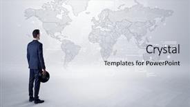  Presentation with telecommunication - PPT layouts featuring telecommunication - businessman standing with his back background and a light gray colored foreground