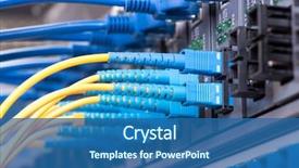  Presentation with data transfer - Audience pleasing PPT theme consisting of telecommunication - data transfer by optical fibre backdrop and a ocean colored foreground