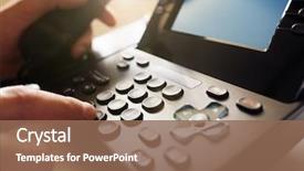  Presentation with customer service - Slide deck enhanced with telecommunication - dialing telephone keypad concept background and a violet colored foreground