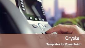  Presentation with telephone - Beautiful PPT theme featuring telecommunication - dialing telephone keypad concept backdrop and a coral colored foreground